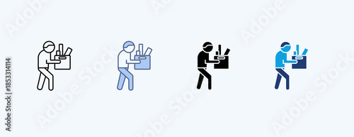 Job Losses Multiple Icon Illustration Vector