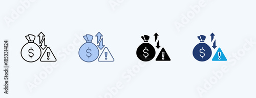 Investment Risk Multiple Icon Illustration Vector
