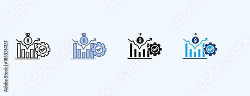 Economic Recovery Multiple Icon Illustration Vector