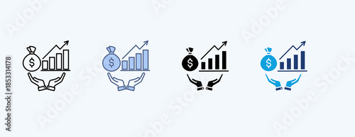 Economic Stimulus Multiple Icon Illustration Vector
