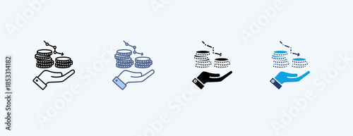 Profit Decline Multiple Icon Illustration Vector