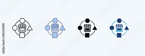 Business Adaptation Multiple Icon Illustration Vector