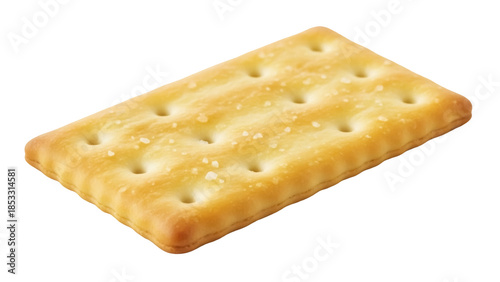 Canvastavla Golden rectangular cracker isolated PNG on transparent background, crispy baked