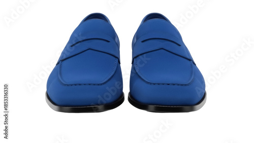 Cuadro en lienzo Pair of blue leather penny loafers isolated PNG, stylish footwear for men s fash