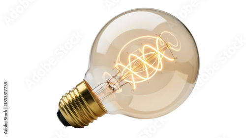 Foto Vintage Edison light bulb PNG isolated on transparent background, antique style