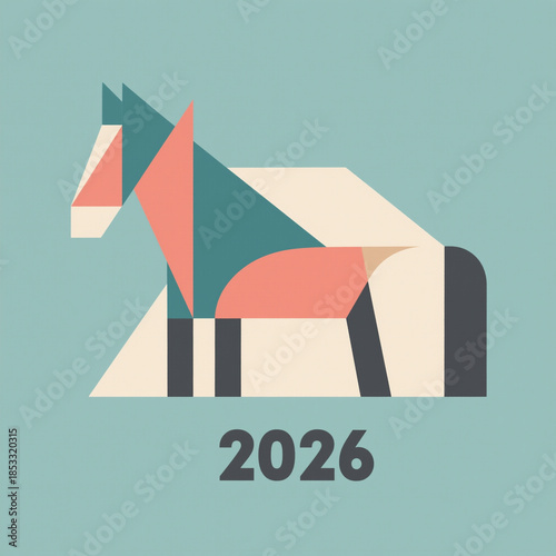 Year of the Horse 2026 Modern Template for Social Media Design