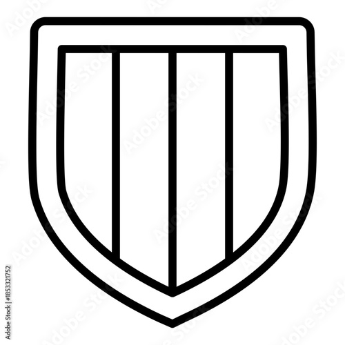 shield outline icon. security protection. blocks threat access. used in cybersecurity