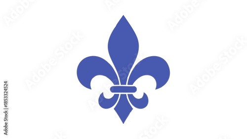 Blue fleur-de-lis symbol on white background for Mardi Gras  