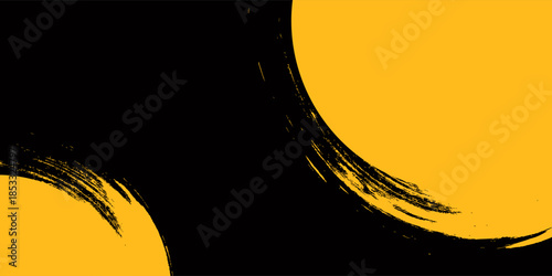 Black and yellow abstract background with halftone style.