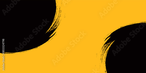 Black and yellow abstract background with halftone style.