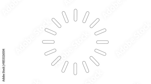 A minimalist circular arrangement of open rectangles on a plain white background
