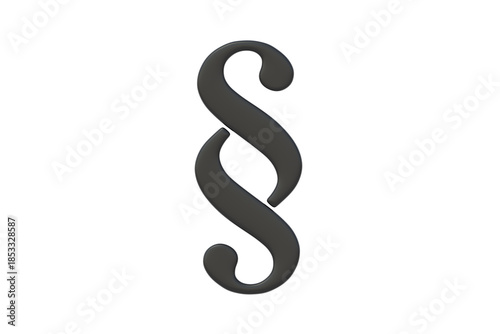 Paragraph symbol isolated on white background. Top view. 3d render