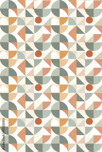 Modern Geometric Pattern in Soft Neutral and Terracotta Tones