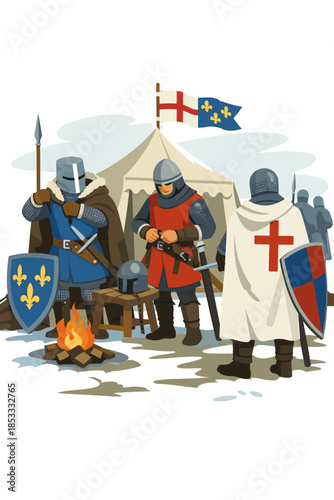 During the Anglo‑French War of 1202 to knights readied themselves for combat amid harsh, cold conditions