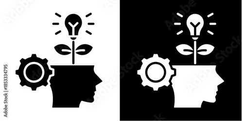 Growth Mindset  Icon Set White Style Collection