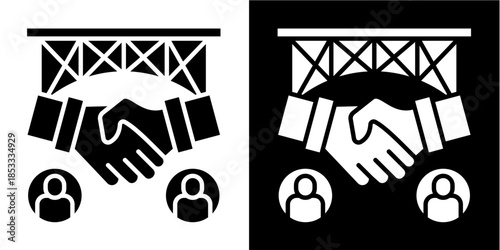 Trust Bridge  Icon Set White Style Collection