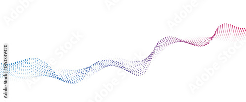 Flowing Dot Wave halftone gradient pattern on transparent background	
