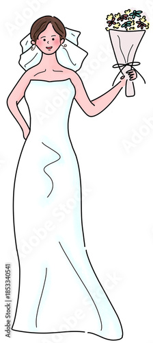 bride with a bouquet