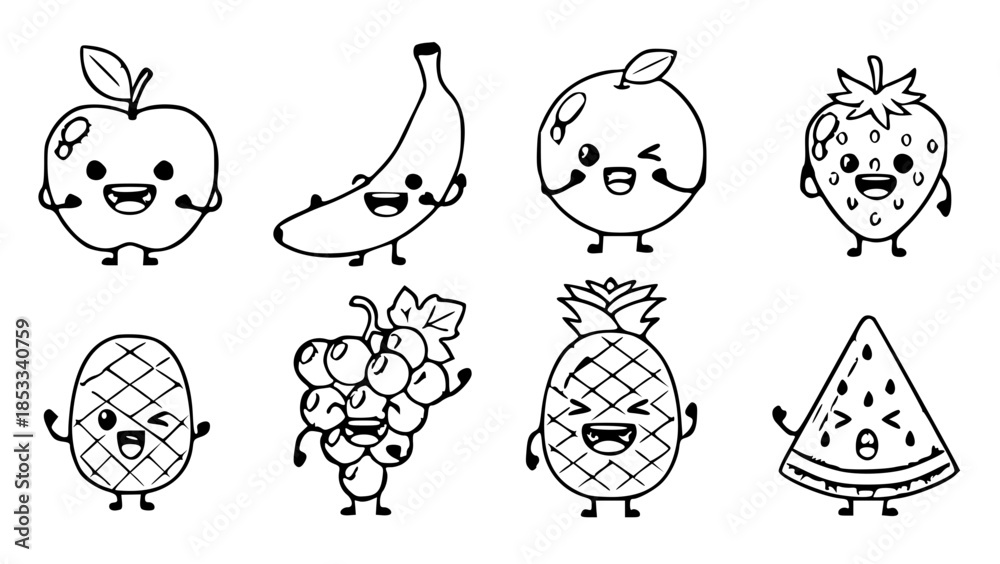 Fototapeta premium Expressive Fruit Emotion Pack (Kids Friendly)