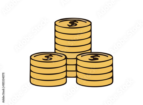 Illustration of Stacked Coins