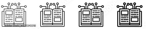 Digital Book Icon Set Different Style Collection