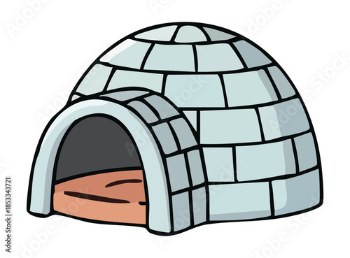 Illustration of an Igloo on Black Background