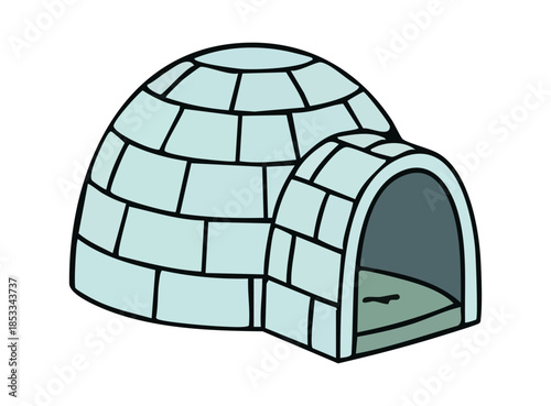 Illustration of an Igloo on Black Background