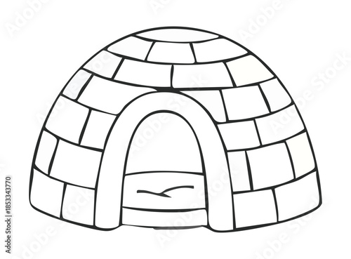 Illustration of an Igloo on Black Background