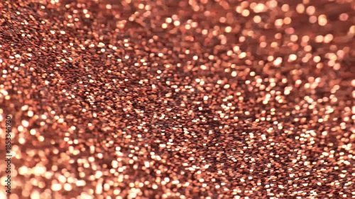 dark brown glitter background.Chocolate glitter wallpaper. Festive shimmer background. Thanksgiving, New Year, birthday, Christmas mockup. Space for text. 4k footage