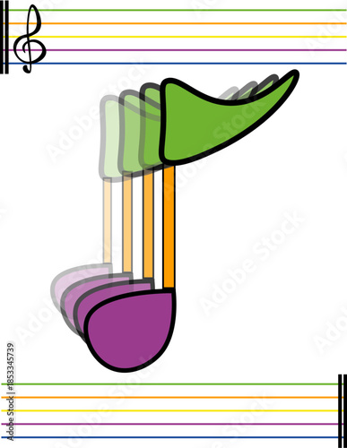 Musical Template One Lonely Note Echoing