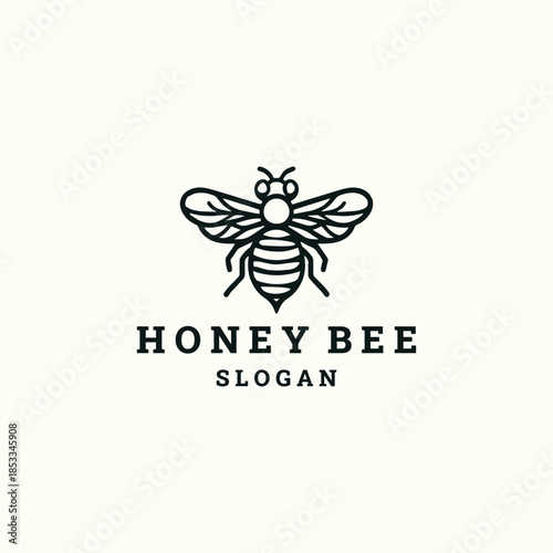 Honey bee logo design template vector illustration