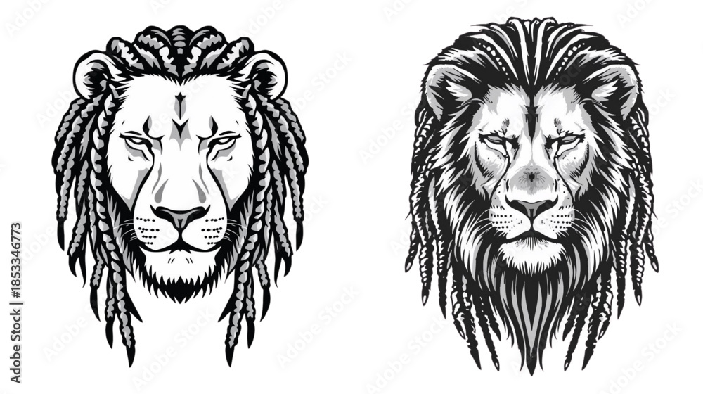 Obraz premium lion head vector illustration