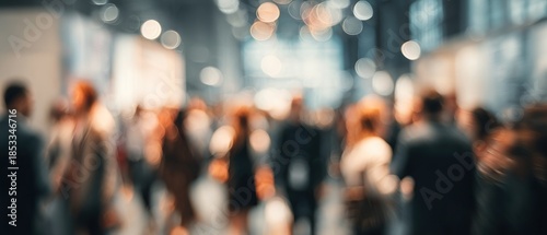 Wallpaper Mural Blurred crowd in interior space with light effects and soft focus Torontodigital.ca