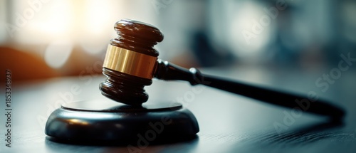 Wooden gavel on sound block law justice concept legal system