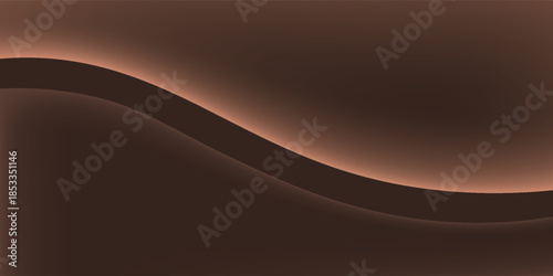 A smooth, wavy gradient background in brown and black. The background features a flowing, elegant design with brown and black hues. Minimal abstract wavy gradient vector background