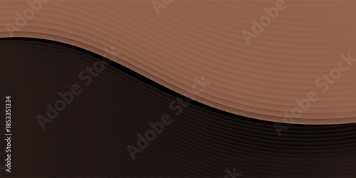 A smooth, wavy gradient background in brown and black. The background features a flowing, elegant design with brown and black hues. Minimal abstract wavy gradient vector background
