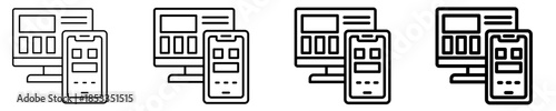 Mobile Layout Icon Set Different Style Collection