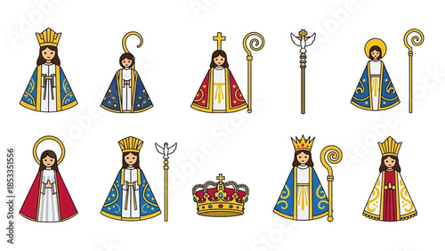 Religious Iconography A Collection of Marian Imagery Depicting the Virgin Mary in Various Forms