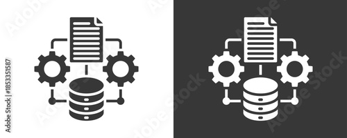 Data Pipeline Icon Set Vector Collection Isolated In Black And White