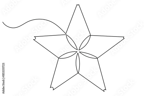  Simple star icon continuous one line drawing clean minimalist outline