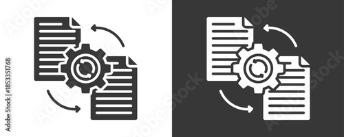 Preprocessing Icon Set Vector Collection Isolated In Black And White