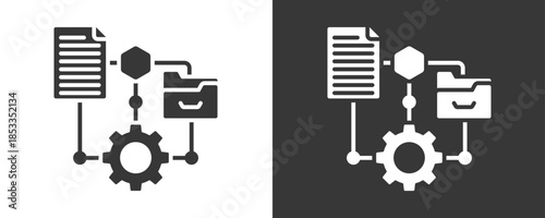 Algorithm Icon Set Vector Collection Isolated In Black And White