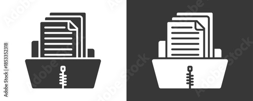 Compression Icon Set Vector Collection Isolated In Black And White