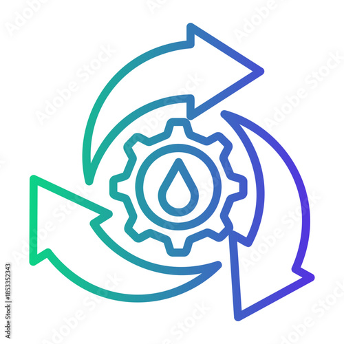 water management Line Gradient Icon