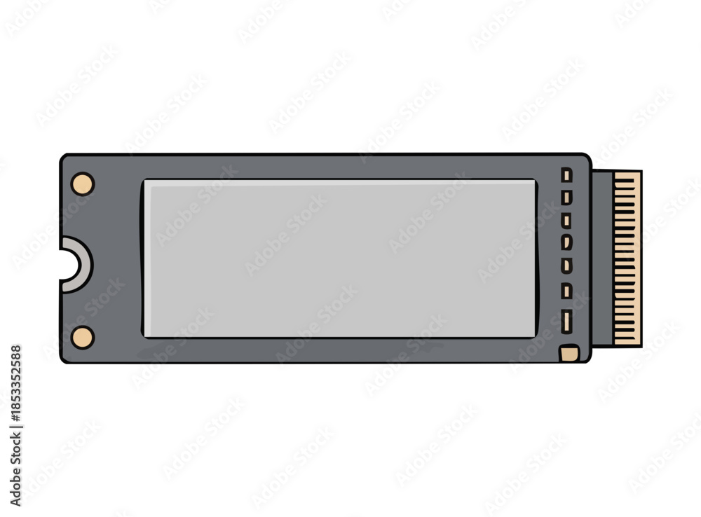 Obraz premium Illustration of an M.2 Solid State Drive