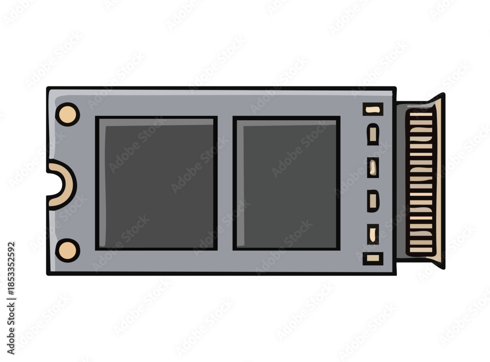 Fototapeta premium Illustration of an M.2 Solid State Drive