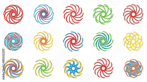 Colorful Abstract Swirls and Vortexes A Vibrant Collection of Spiral Designs for Creative Projects