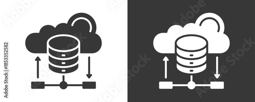 Database Server Icon Set Vector Collection Isolated In Black And White