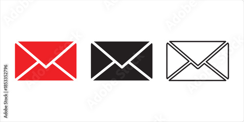 Modern Communication: A set of three stylized envelopes, each in a unique representation and design, symbolize the simplicity and directness of modern communication.