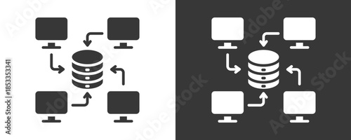 Aggregate Icon Set Vector Collection Isolated In Black And White